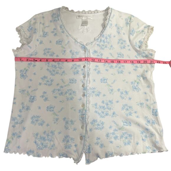 Eileen West Cotton Floral Pajama Pants Set Size Large Cottage Grandma Feminine - Picture 7 of 14